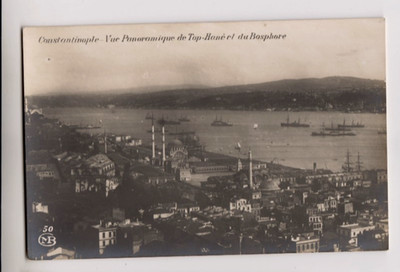 Turkey Constantinople -  Tophane district and the Bosfor - Vintage Postcard