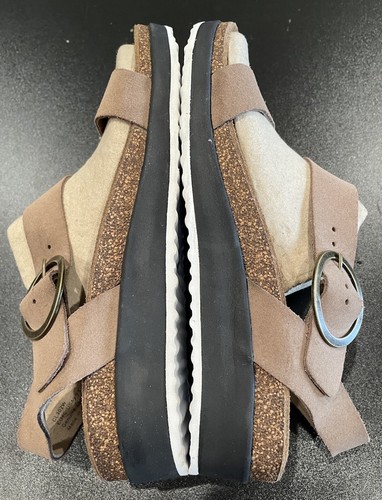 Sandalias Aetrex Adrianna Talla 9-9.5 WO’s Nubuck (gamuza) Gamuza y Suela de Cama de Corcho. Usado en excelente estado - Imagen 3 de 10