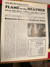 Flame In The Heather 1936 Paramount British 9x1/2x12" pressbook Gwen Gwill