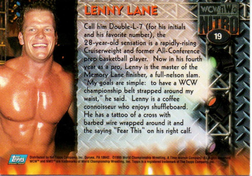 Lenny Lane WCW NWO Nitro Pro Wrestling Trading Card Topps 1999 #19