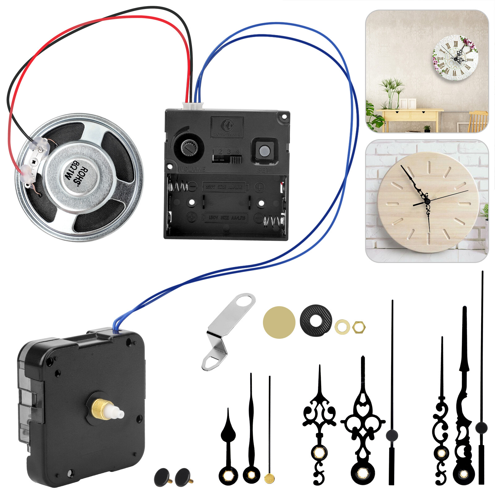 Quartz Wall Clock Movement Mechanism DIY Replacement Hands Repair Tool Kit