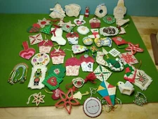 Lot of 54 Handmade Christmas Ornaments Assortment Various styles Sizes
