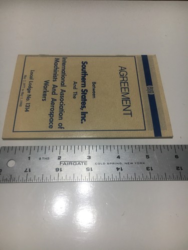Vtg Southern States Inc. Machinists And Aerospace Workers Agreement Booklet - Picture 2 of 8