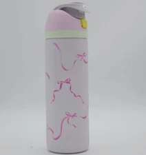 24 Oz Owala Freesip Water Bottle Stainless Cup Thermos cup pink bowS
