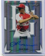 2019 Leaf Perfect Game All American Metal Autographs Silver Drew Romo Auto