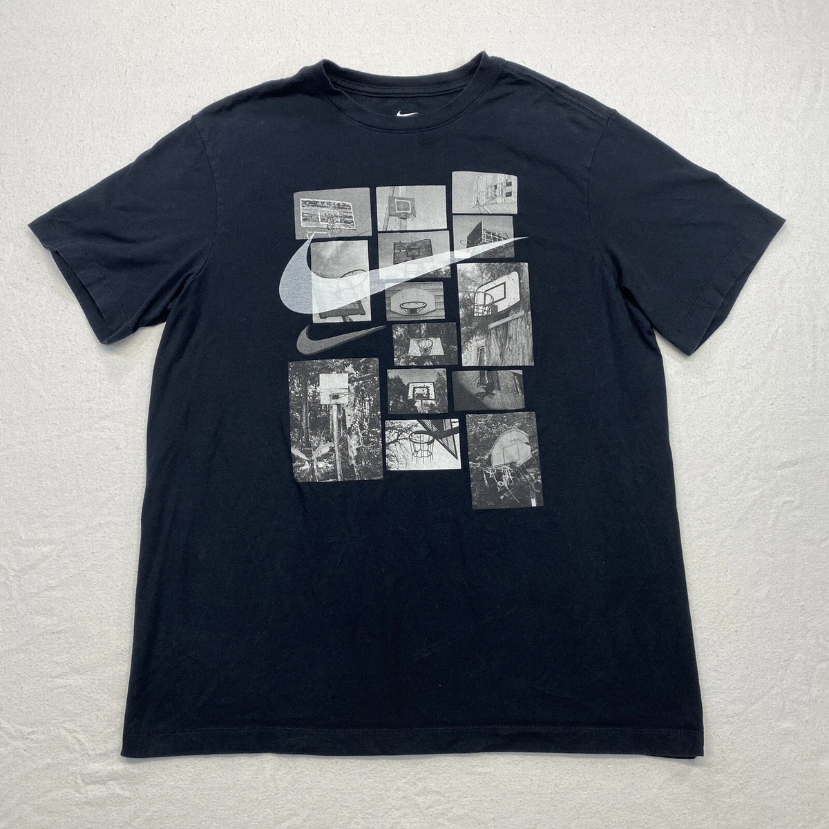 NIKE T Shirt Adult Medium Black Basketball Hoop Pictures The Nike