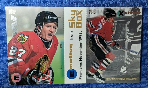 1995 SKY BOX EMOTION NHL HOCKEY JEREMY ROENICK PROMO 2 CARD PANEL
