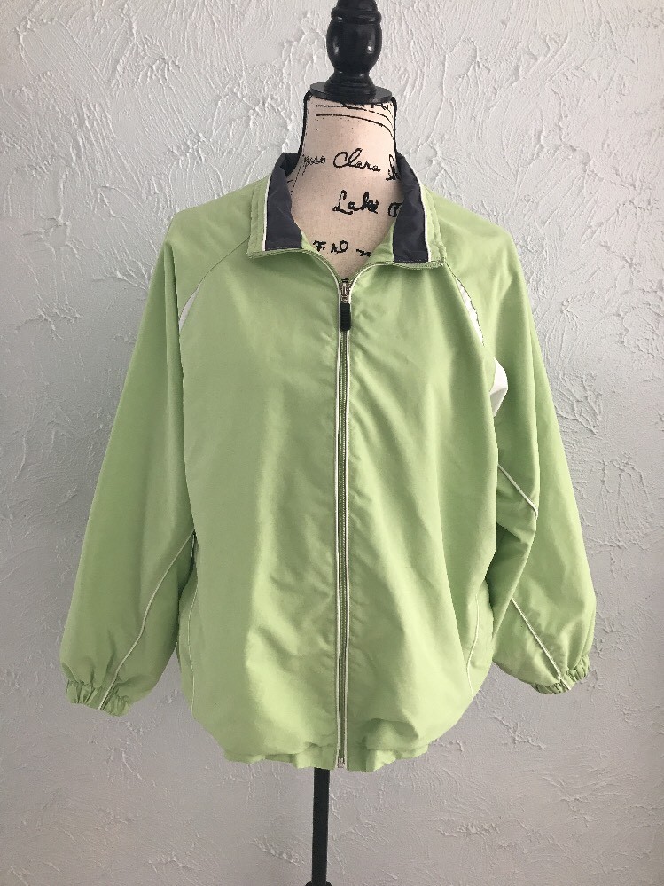 Wilson Women's Lightweight Jacket Coat Zip Green Athletic