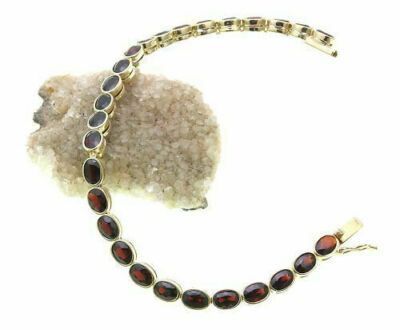 Damen Armband Granat echt Gold 333 Armschmuck 19 cm Gelbgold