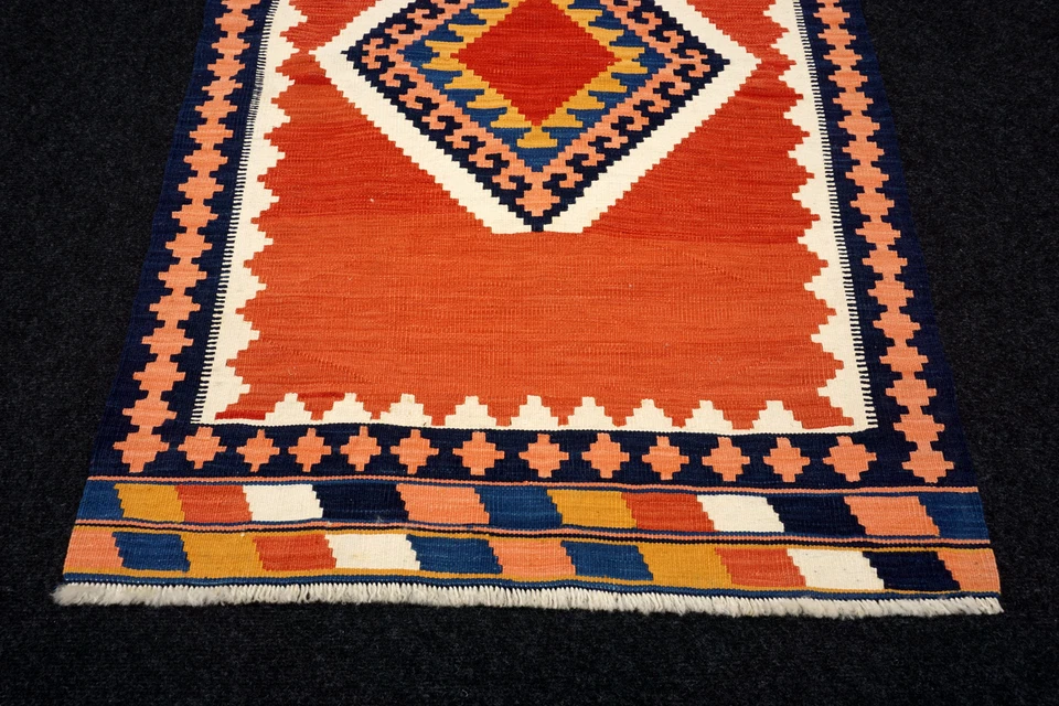 Orient Teppich Kelim 135 x 88 cm Kilim Schiraz Perserteppich Handgewebt Shiraz - Bild 3 von 4