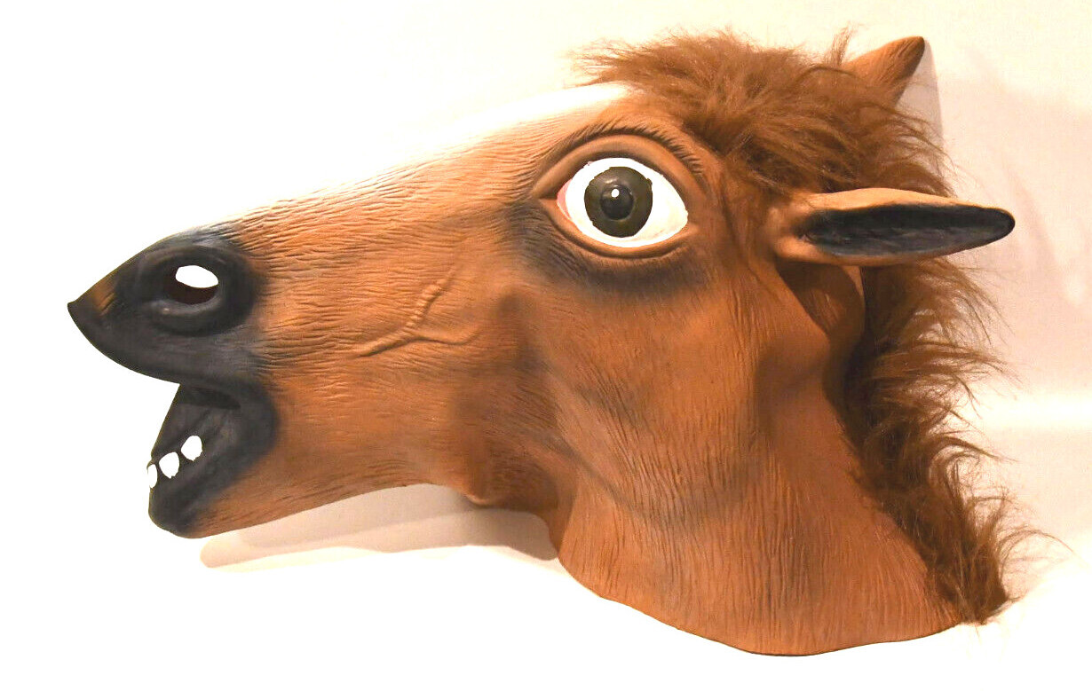 Latex Horse Head Rubber Mask Cosplay Halloween Costum… Gem