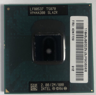 Intel Core 2 Duo T5870 2.0 GHz Mobile Laptop CPU Processor SLAZR