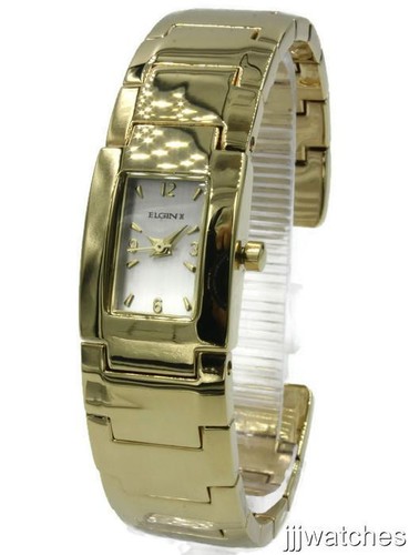 New Elgin Women Gold Tone Bangle Dress Watch 19mm x 24mm ELT001G - 第 1/9 張圖片