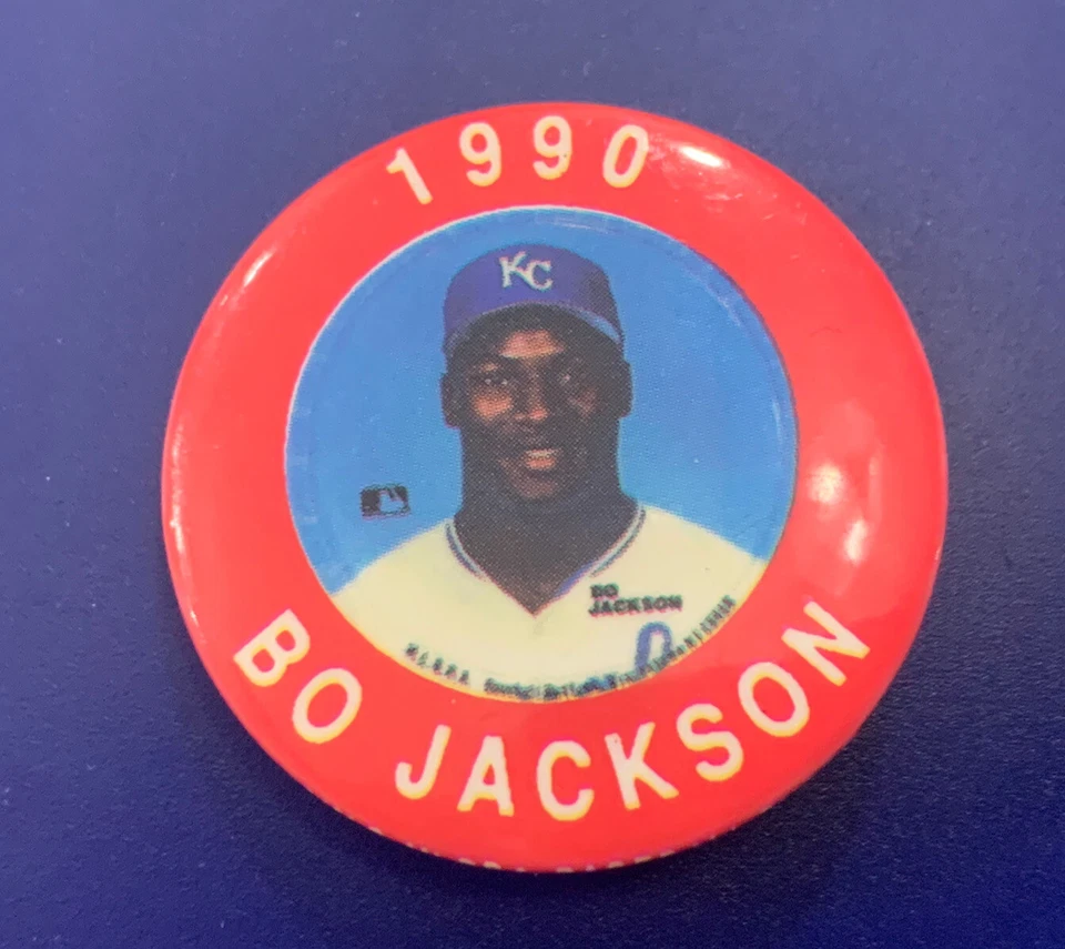 Prendedor Bo Jackson KC Roger Clemens Robin Yount 1990 botón MLB béisbol vintage Foto 2 de 4