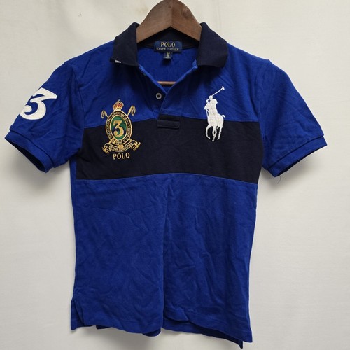 Polo Ralph Lauren Rugby Shirt Big Pony Crest Pique Cotton Boys Small 8-10