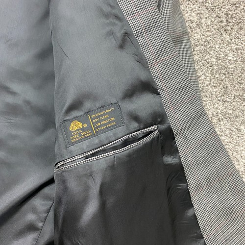 Jones New York suit 44R Double Breasted Houndstooth 2 Piece Wool 37X31 - Picture 8 of 22