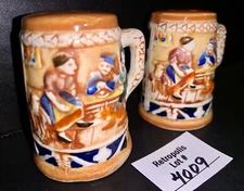 Vintage Miniature German Beer Stein Salt & Pepper Shakers Made In Japan