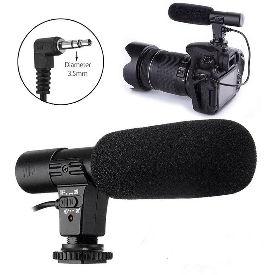 3.5mm DV Stereo Microphone Mic For Nikon D7000 D300s D5100 D5300 D3300 D3200 D - Image 3 of 4