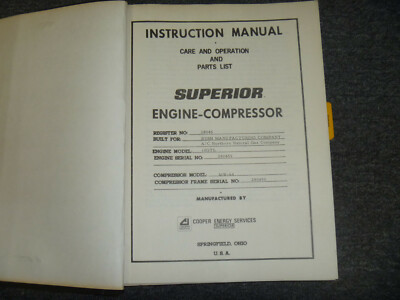 White Superior 12GTL Engine MW-64 Compressor Service Repair Parts Catalog Manual
