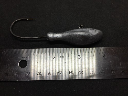 3 oz Bucktail Jig Head Unpainted 8/0 Mustad Hook Striped Bass Blue Fish Jigging - Picture 7 of 12