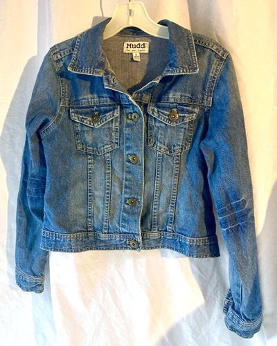 Mudd Denim Blue Jean Jacket Child Size 10/12 Medium 5 Button - Picture 2 of 9