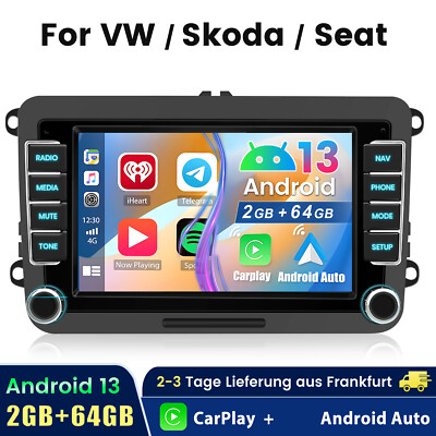 DAB+ Für VW Tiguan 2007-2015 T5 Android 13 Autoradio GPS Navi WIFI USB FM 2+64GB