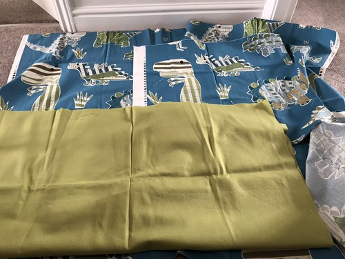 Harlequin What A Hoot Jolly Jurrassic Fabric 3230 & Coordinating Green Material - Picture 4 of 7