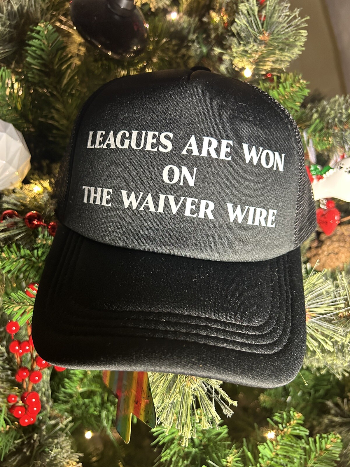 Fantasy Football Mesh Trucker Cap in Classic Black