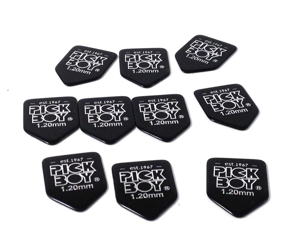 Pickboy Home Plate Guitar Picks 10 Pack Black Cellulose 1.2mm