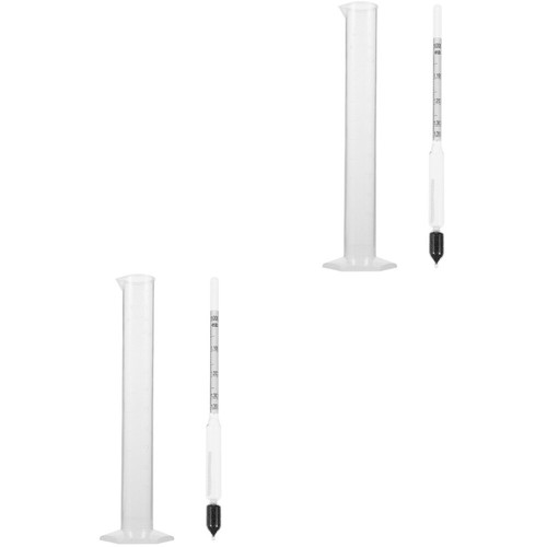 2 Sets Hydrometer Graduated Cylinder Measuring Test Jar Density