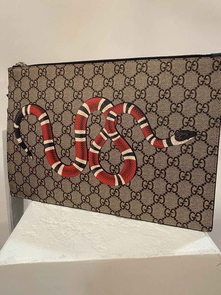 New Authentic Gucci 473904 Bestiary GG Supreme with Kingsnake