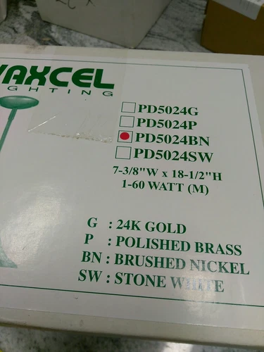 Vaxcel Lighting PD5024 BN Nickel Da Vinci 1-Light Mini Pendant 18 1/2"H (#30C - Picture 5 of 8