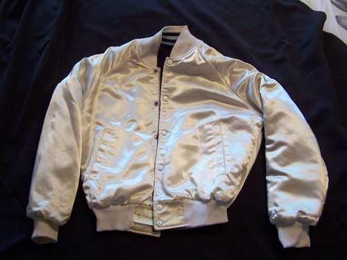 Vintage LA Law Memorabilia Wendejacke klein Satin Wolle bestickt 80er - Bild 5 von 12