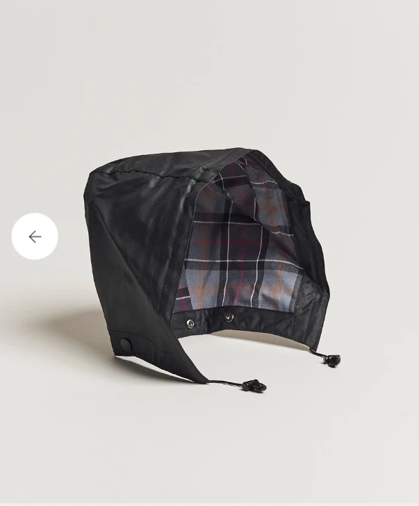 Black ~ BARBOUR WAXED COTTON HOOD for Barbour Wax Jackets British Classic