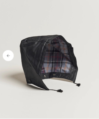 Black ~ BARBOUR WAXED COTTON HOOD for Barbour Wax Jackets British Classic