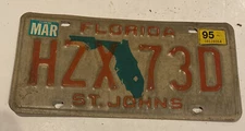 Vintage Florida License Plate HZX-730  St.Johns