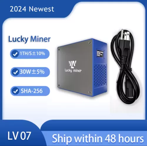 Mining Lucky Miner LV07 Bitcoin BTC Miner SHA-256 1T WIFI Solo Lotto Device