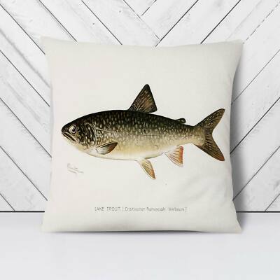 Plump Kissen Seeforelle Tier Vintage Fisch Sherman F. Denton Dekokissen