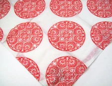 Pottery Barn Coral Orange Greta Medallion Cotton Dinner Napkins Napkin Set of 4