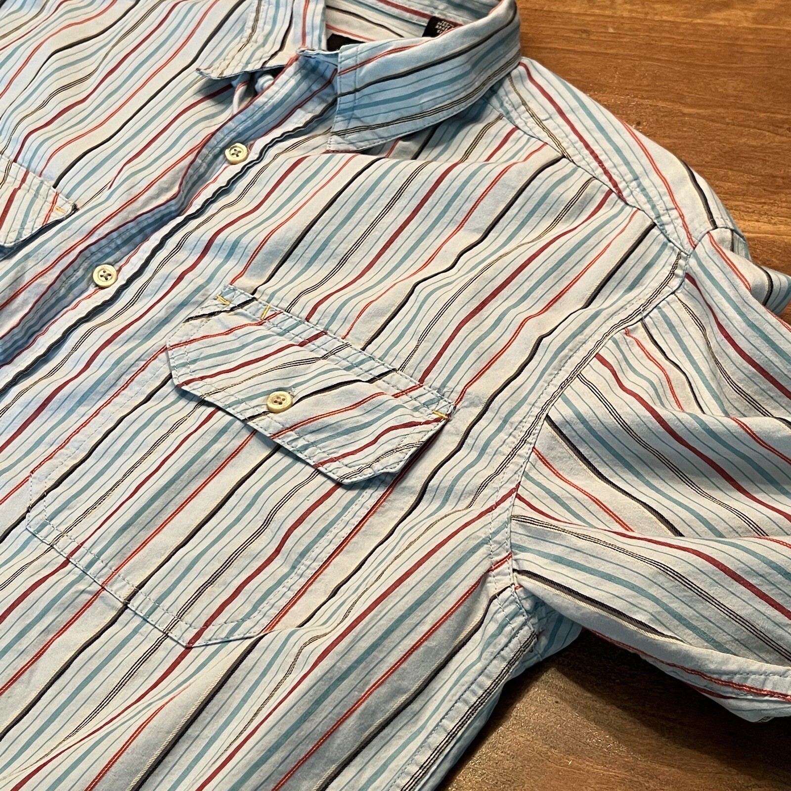 National Geographic Button Down Medium Striped Co… - image 12