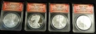 2008-W Silver Eagle 4 Coin Set ANACS SP69 2007 REVERSE DIE-PR69 DCAM-SP69-MS69