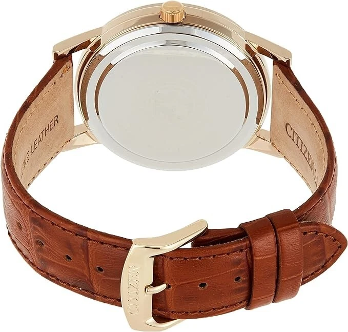 Correa de cuero marrón original Citizen de 22 mm para reloj de vestir Corso AO9003-08E Foto 4 de 4