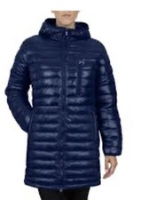$124 New Spire By Galaxy Aurora Women's M Long Navy Puffer Coat Jacket