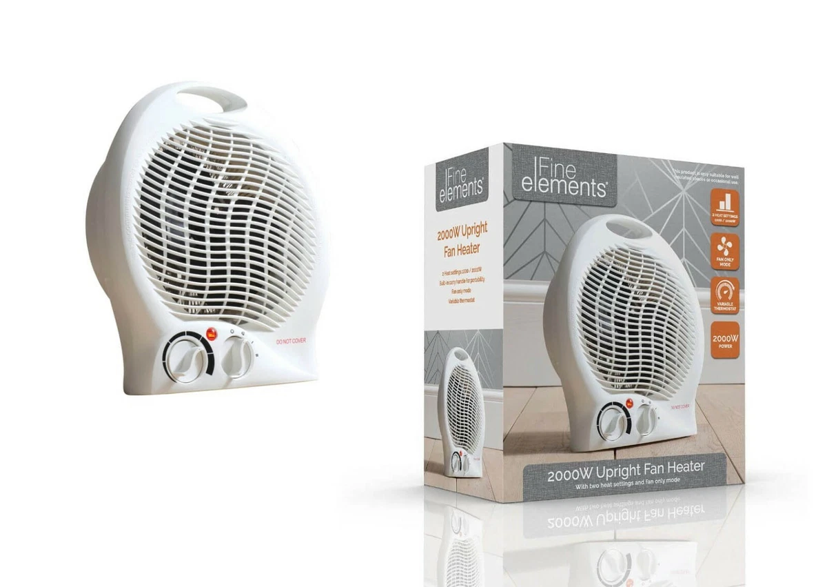 Fine Elements Upright Fan Heater 2KW 2000W Portable Electric Hot u0026amp; Cold  Air | eBay