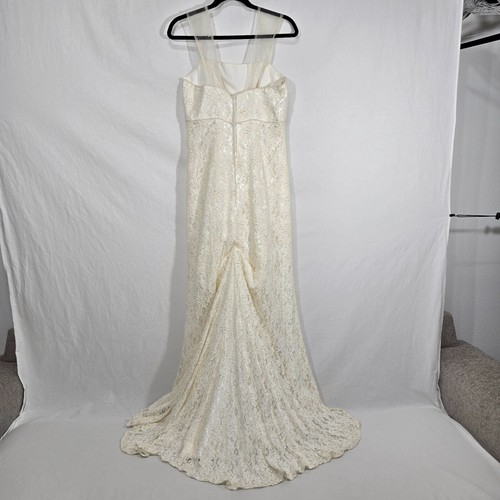 GALINA "Your Fairy Big Day" IVORY Empire Waist Beaded Lace Wedding Dress Size 12 - Picture 2 of 23