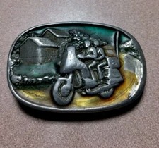 Belt Buckle 1984 Motorcycle Bike Bergamot Brass N149 Made in USA~U1