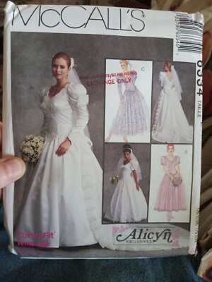 McCall's Bride/Bridesmaid Bridal/Wedding Gown Alicyn Pattern 6334 Sz 14/16/18 UC