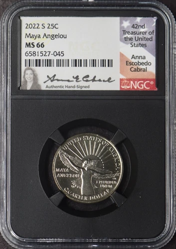 2022-S Maya Angelou Quarter - NGC MS66 Cabral Signed - ✪COINGIANTS✪