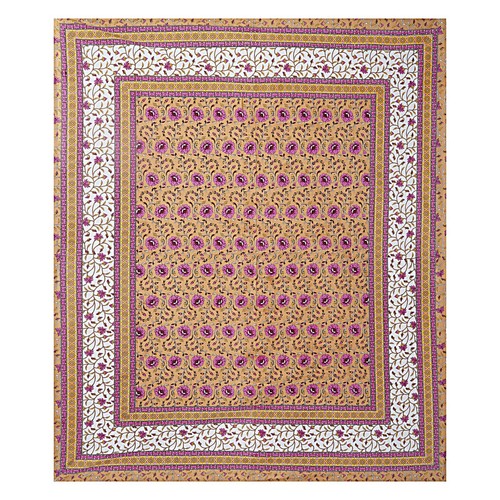 Loom N Bloom Jaipuri Hand Screen Print Cotton 1 Bedsheet 2 Pillowcover "90x108" - Picture 3 of 5