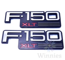 92 93 94 95 96 F-150 XLT 2pc Fender Emblem Nameplate badge USED Ornament 